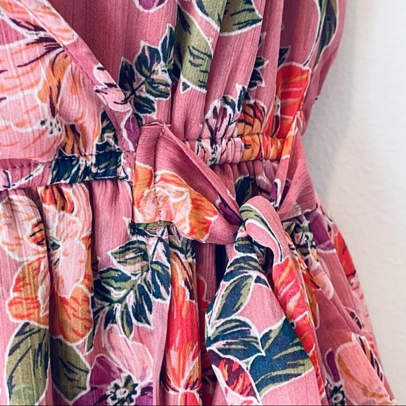 New! BAND OF GYPSIES midi floral midi dress Nwt floral faux wrap vneck - Picture 10 of 11